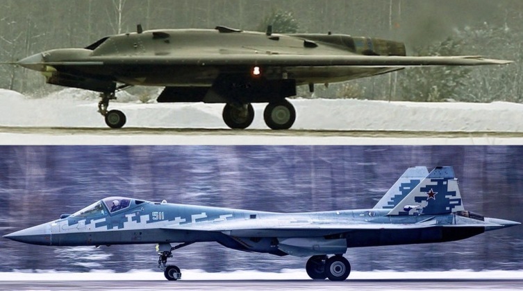For pokker Akademi udvide Russia's New Su-57 Fighters to Each Command Four Stealthy Okhotnik Attack  Drones