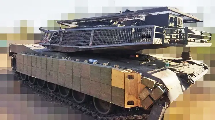 Ukrainian Abrams Tank with Enhanced Armour