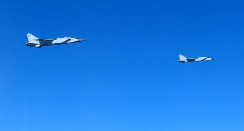 MiG-31 Interceptors During Interception By Hungarian Gripens