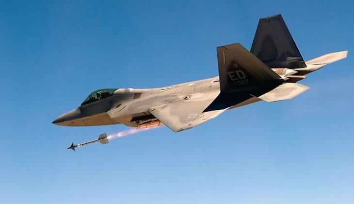 F-22 Launches AIM-9X Air-to-Air Missile