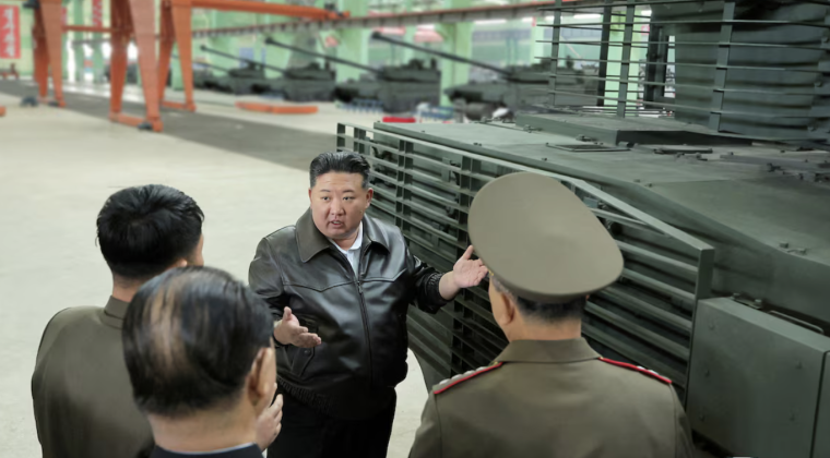 North Korean Leadership Inspect Tianma 2 Tanks on Production Line