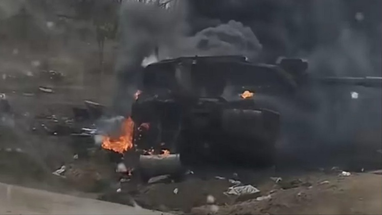 Challenger 2 Tank Destroyed in the Ukrainian Theatre