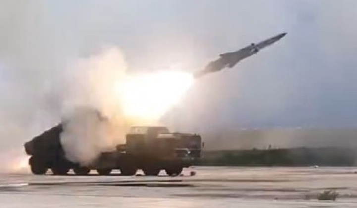 YJ-12 Anti-Ship Cruise Missile Fired From Mobile Launcher