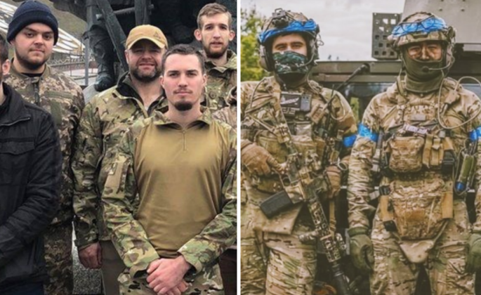 Georgian legion (left) and Forward Observations Group Western Fighters in Ukraine