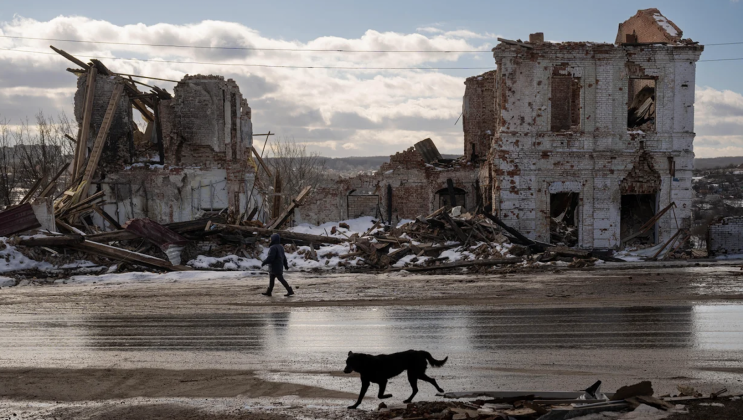 Destroyed Building as a Result of Heavy Flighting in Kupiansk