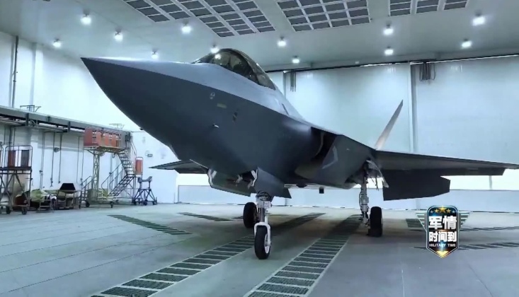 J-35 Fighter in the Hangar of Supercarrier Fujian