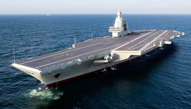 Chinese People`s Liberation Army Navy Supercarrier Fujian