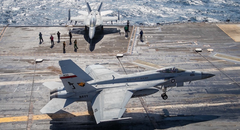 F-18E/F Fourth Generation Fighters on the USS Gerald Ford