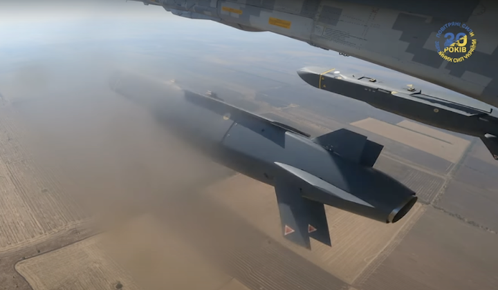 Launch of British Storm Shadow Cruise Missile By Ukrainian Su-24 Fighter