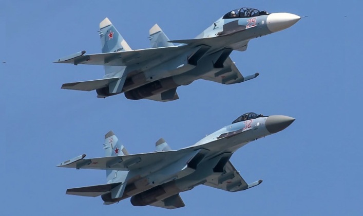 Russian Aerospace Forces Su-30SM (top) and Su-35 Fighters Russian Aerospace Forces Su-30SM (top) and Su-35 Fighters