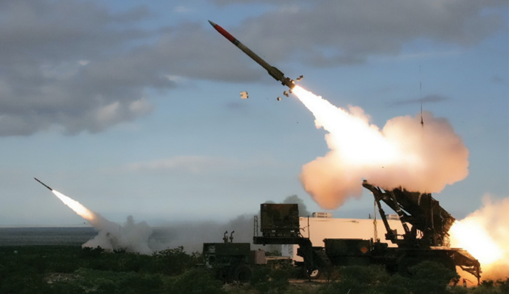 Missile Launches From Patriot Air Defence System
