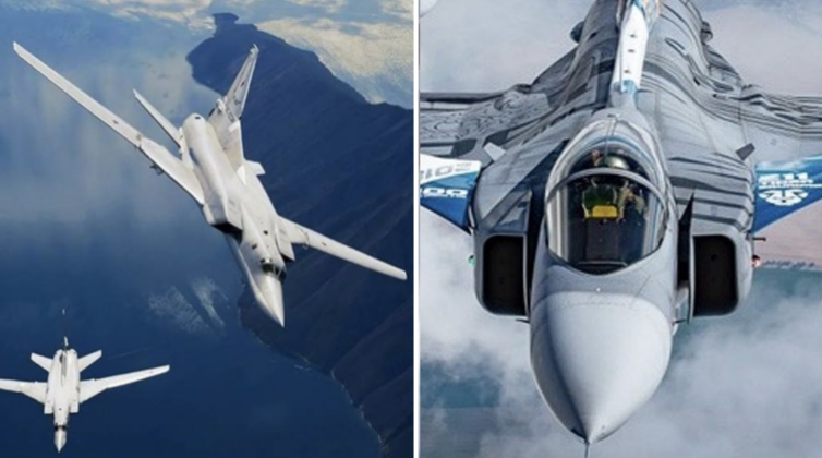 Russian Tu-22M3 Long Range Bombers and Su-35 Escort Encounter Swedish Gripen Fighters Over Baltic Sea