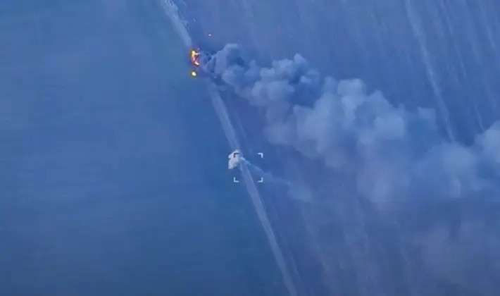 Explosion Following Successful Targeting of S-400 Launcher in Belogrod