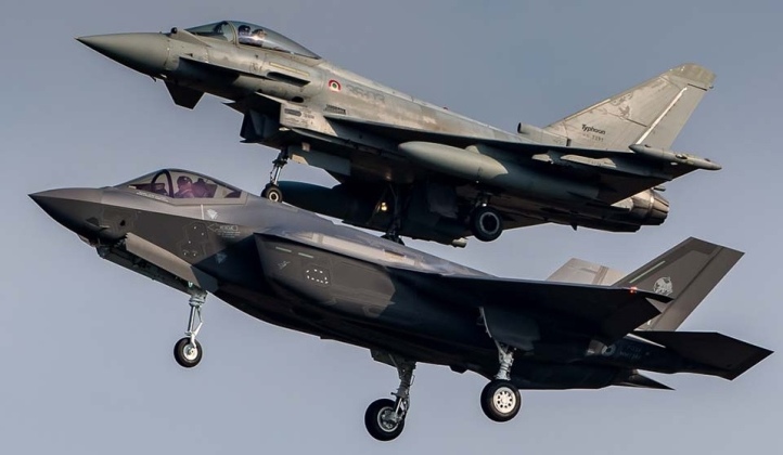 F-35 (front) and Eurofighter