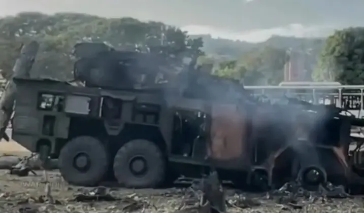 Remains of Wheeled Surface-to-Air Missile Launcher From BuK-M2 System