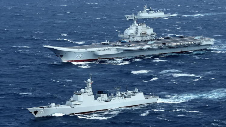 Chinese Carrier Liaoning and Destroyer Escort Chinese Carrier Liaoning and Destroyer Escort