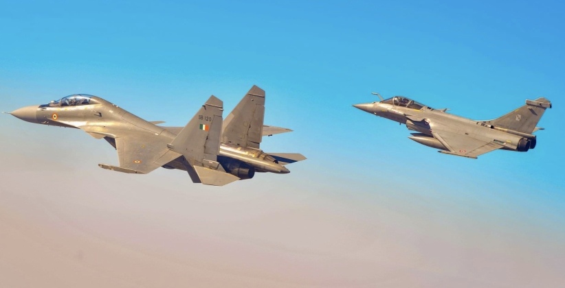 Indian Air Force Rafale Follows Su-30MKI