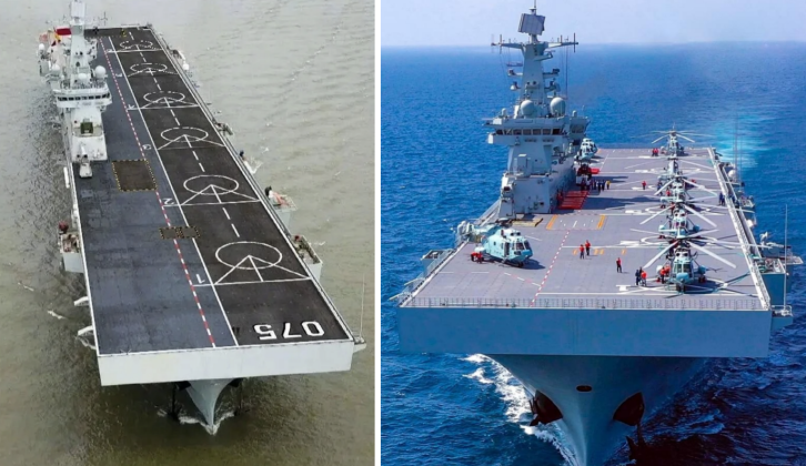Chinese Helicopter Carrier and Type 055 Heavy Destroyer Conduct ...