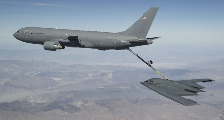 KC-46 Tanker Refuels B-2 Bomber