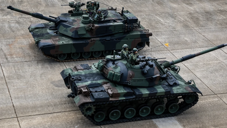 Abrams Tank Units Train For Redeployment Across Taiwan in Republic of China Army Logistics Exercises