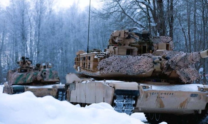 U.S. Army M1A2 Abrams Tanks During Exercises Near Tapa in Estonia U.S. Army M1A2 Abrams Tanks During Exercises Near Tapa in Estonia