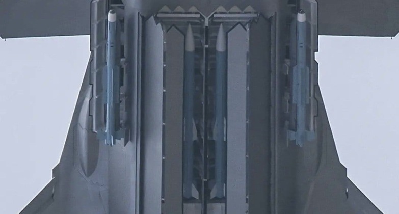 PL-10 (Outer) and PL-15 Missiles in Chinese J-20 Weapons Bays