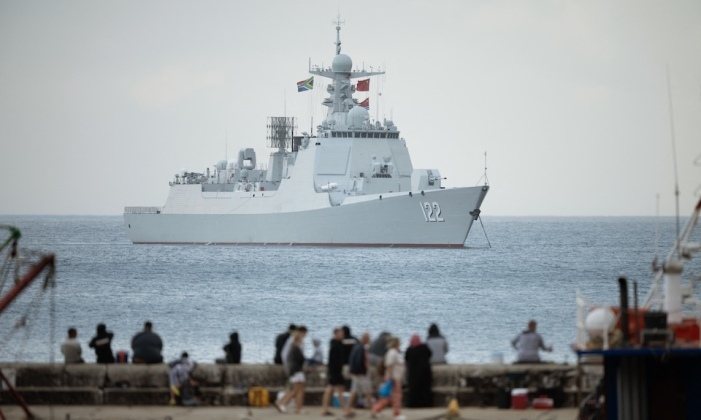 Type 052D Class Destroyer Tangshan Off the Coast of South Africa
