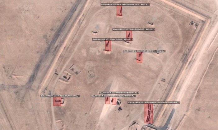Positions of Components of Patriot Air Defence System at Al Udeid Air Base in Qatar