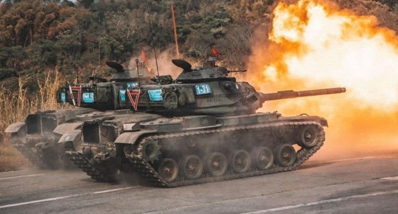 Republic of China Army M60 Tanks During Live Fire Exercises in March