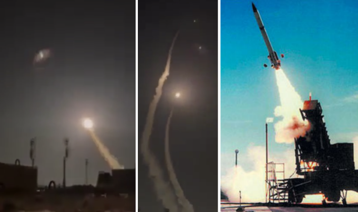 Patriot Launcher (right) and Failed Interceptions Over Al Udeid on February 28