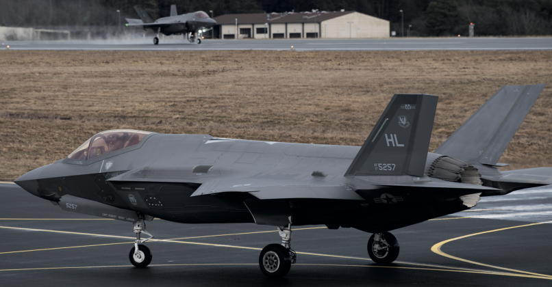 U.S. Air Force F-35A Fighters at at Spangdahlem Air Base in Germany