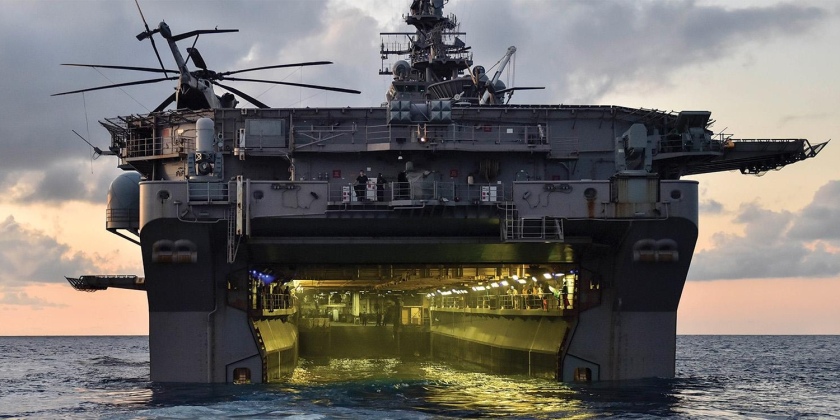 Well Deck on Wasp Class Amphibious Assault Ship Able to House Landing Ships For Marines