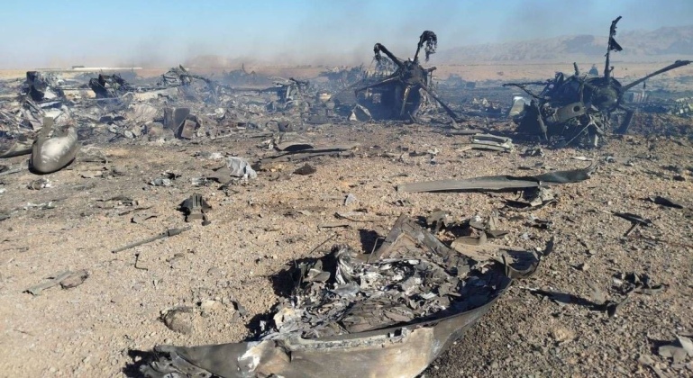 Debris of at Least Two HC-130J Rescue Aircraft and MH-6 Helicopter After Destruction in Iran