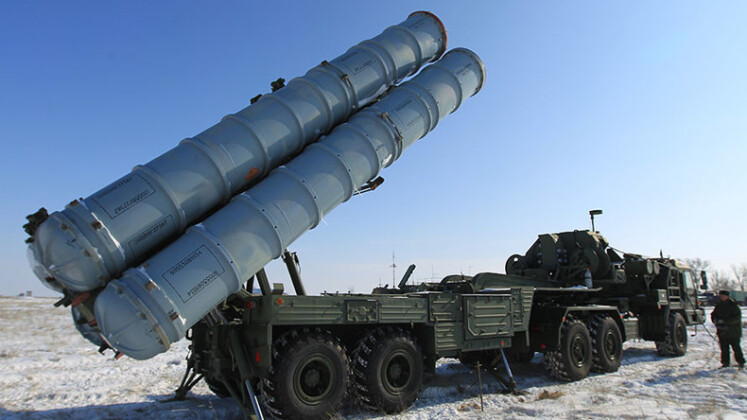 Launcher From Russian S-400 Long Range Air Defence System in the Arctic