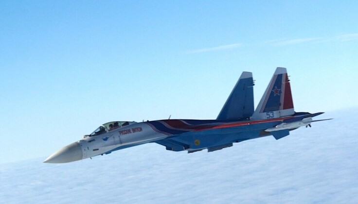 Russian Knights Su-35 on Bomber Escort Mission Over the Barents Sea