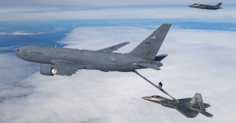 KC-46 with F-22 and F-35 Fighters