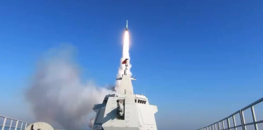 Cruise Missile Launch From Destroyer During Exercises in the South China Sea