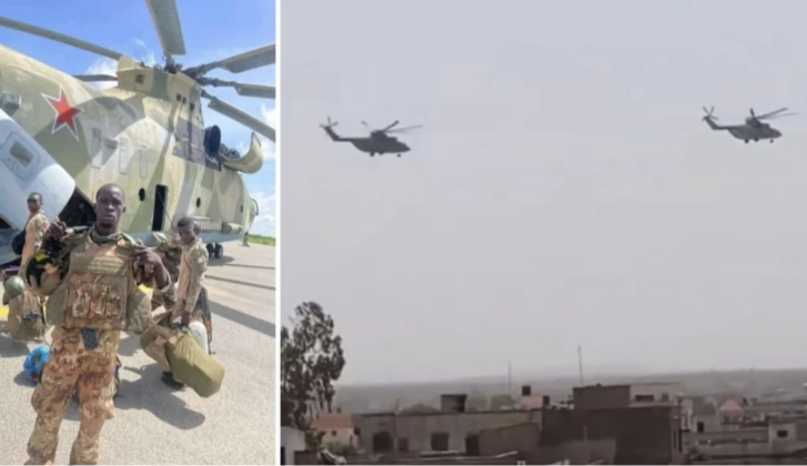 Russian Africa Corps Mi-8 Heavy Lift Helicopter in Mali