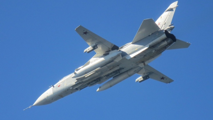 Su-24M During Engagement with Rafale Fighters