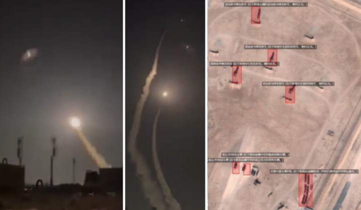 Failed Patriot Missile Interception Over Al Udeid Air Base (left) and Patriot System at Al Udeid on February 28, 2026