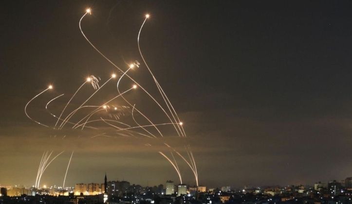 Launch of Surface-to-Air Interceptors From Iron Dome System Launch of Surface-to-Air Interceptors From Iron Dome System
