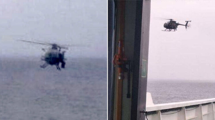 U.S. Armed Forces Helicopters Supporting Takeover of Civilian Ship in International Waters in Early 2026