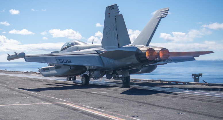EA-18G Operating From Aircraft Carrier Deck EA-18G Operating From Aircraft Carrier Deck