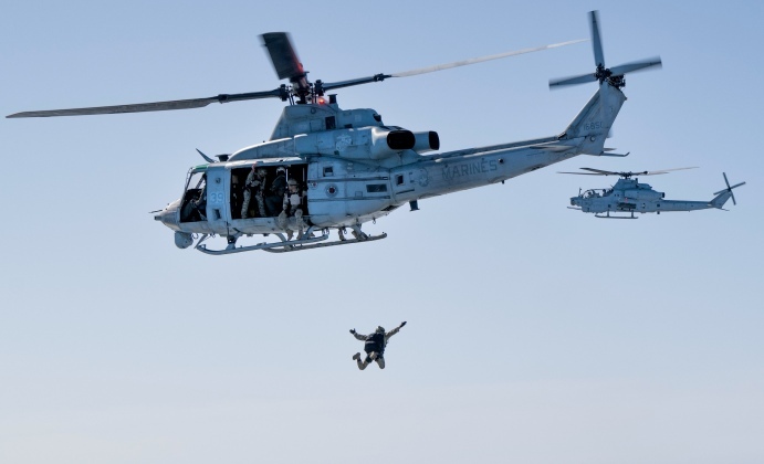 U.S. Naval Special Warfare Forces During Joint Free-Fall Training Above Okinawa U.S. Naval Special Warfare Forces During Joint Free-Fall Training Above Okinawa