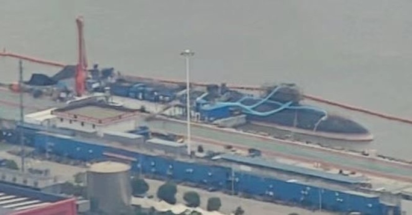 Chinese Small Sailed `Type 09X` Nuclear Attack Submarine at the Jiangnan Shipyard Seen in June 2026 Chinese Small Sailed `Type 09X` Nuclear Attack Submarine at the Jiangnan Shipyard Seen in June 2026