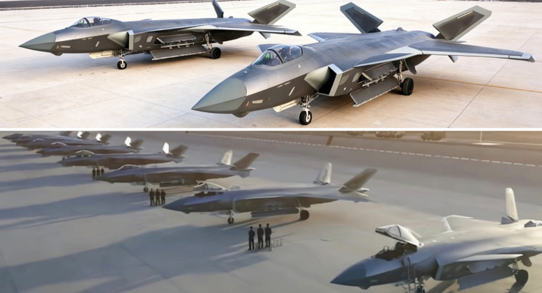 Chinese PLA Air Force J-20 Fighters