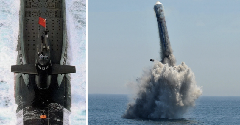 Chinese Type 094 Class Submarine and JL-2 Ballistic Missile Launch