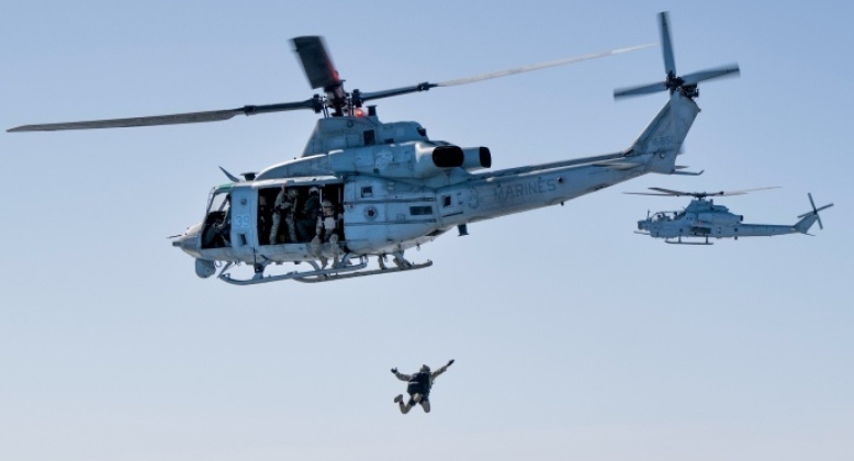 U.S. Naval Special Warfare Forces During Joint Free-Fall Training Above Okinawa