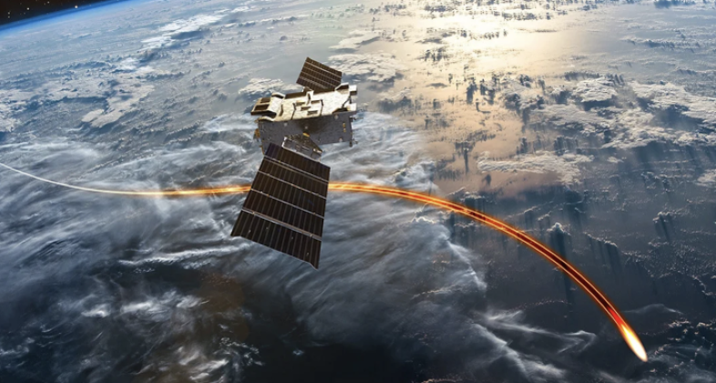 Space to Atmosphere Missile Launch Artwork - A Primary Goal of U.S. Reusable Rocket Programs is to Place Missiles in Orbit Cost Effectively Space to Atmosphere Missile Launch Artwork - A Primary Goal of U.S. Reusable Rocket Programs is to Place Missiles in Orbit Cost Effectively