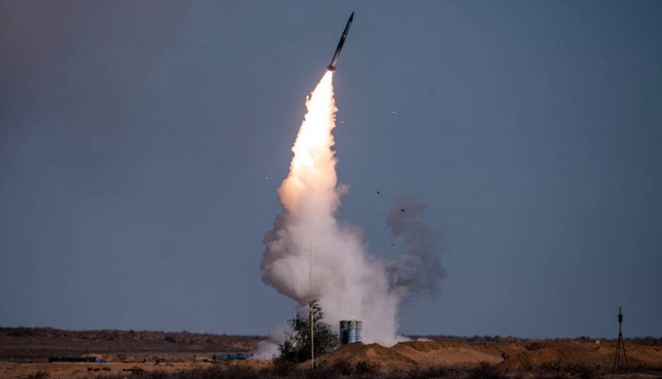 Surface-to-Air Missile Launch From S-400 System Surface-to-Air Missile Launch From S-400 System
